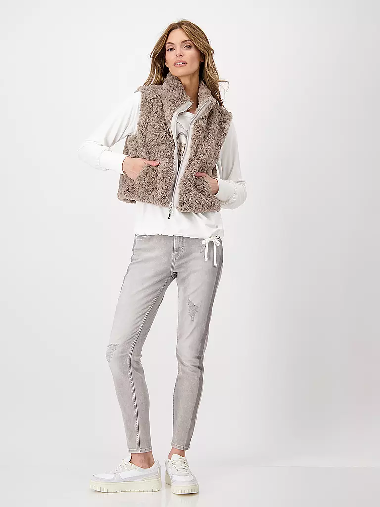 MONARI Gilet In Felloptik Creme